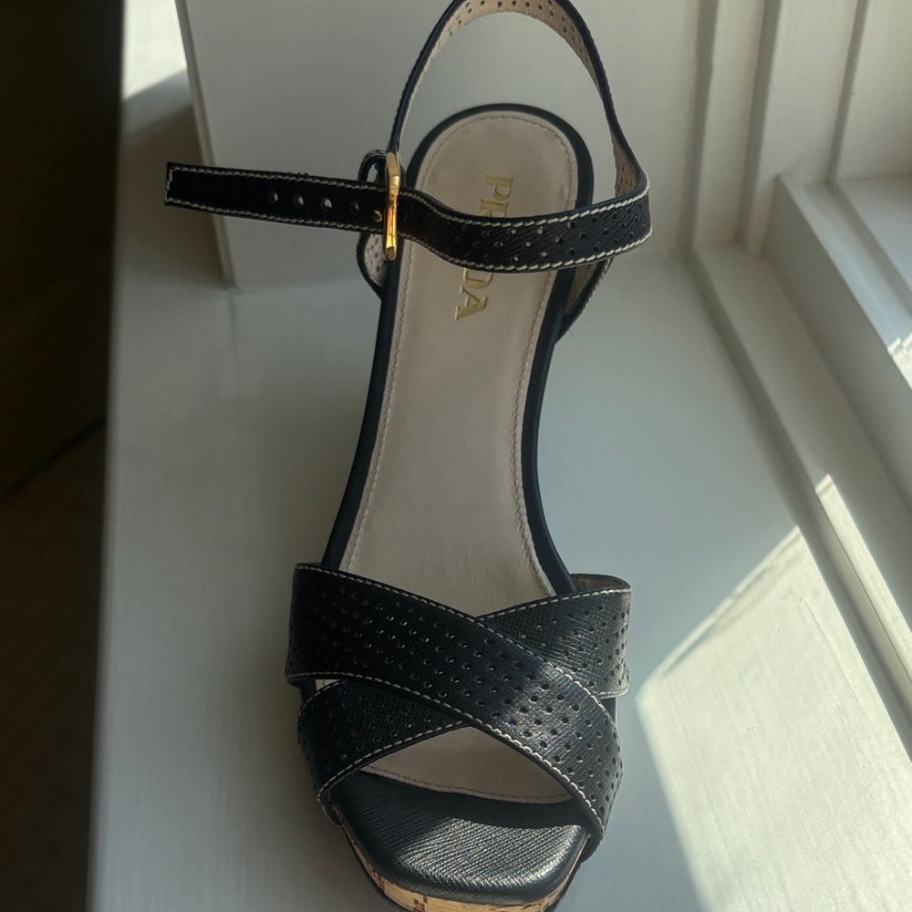 Prada Black Strappy Sandals